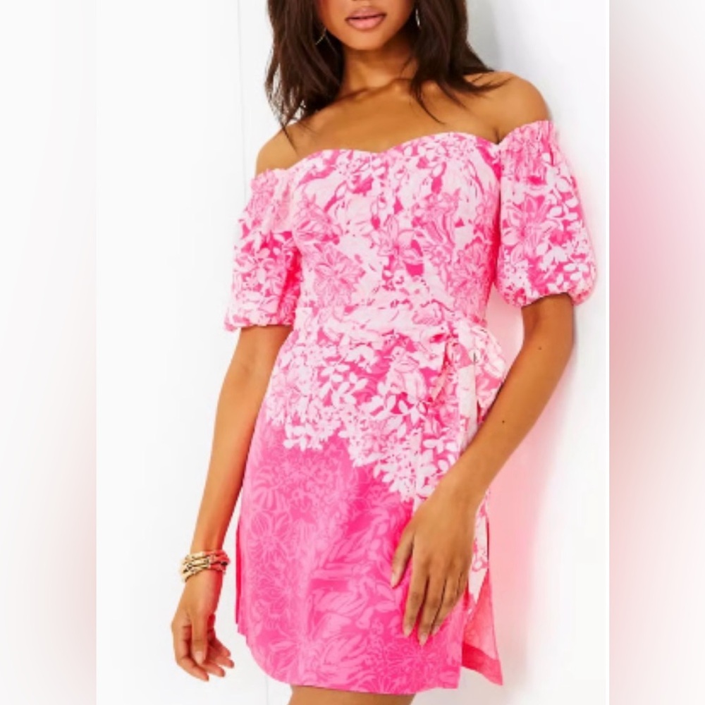 NWT Lilly Pulitzer Winona Off The Shoulder Romper Dress